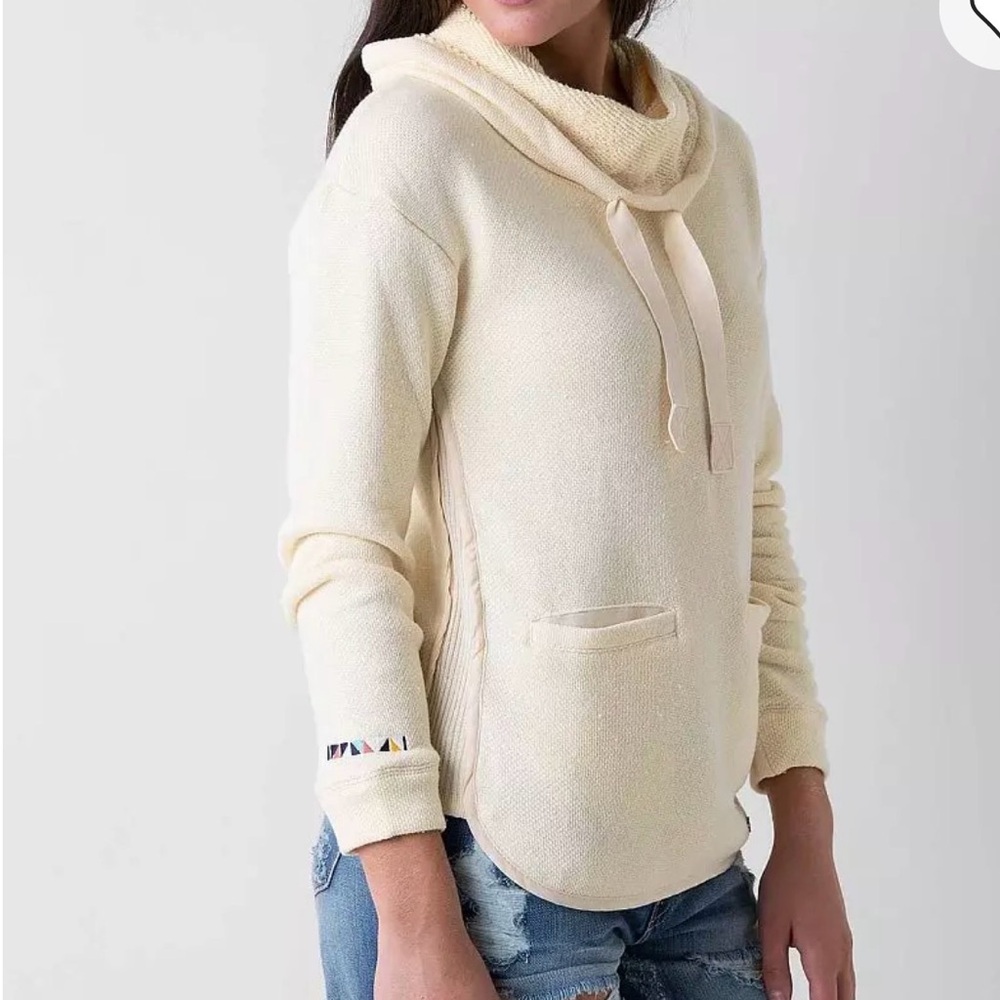 Roxy Womens Counting Stars Cream Cowl Neck Sweatshirt in Med